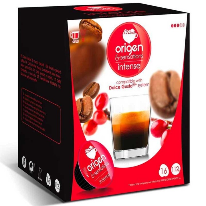 4 cajas de Intenso, 16 cápsulas Origen & Sensations compatibles Dolce Gusto 8435336216023