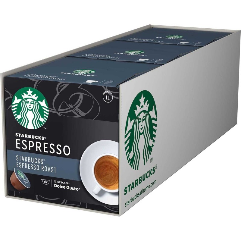 3 cajas Espresso Roast Starbucks, Dolce Gusto compatible 12  Servicios 7613036940498