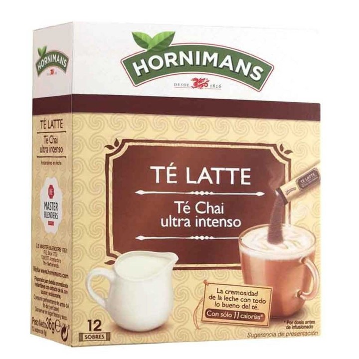 4 cajas de Te Latte Chai ultra intenso soluble , 12 sobres Hornimans 8410091066076