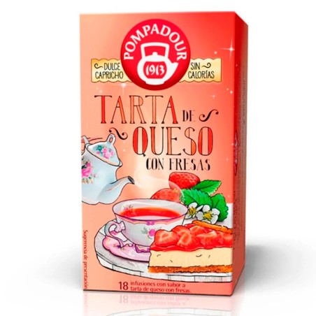 5 cajas de tarta de queso  infusión Tarta de Queso con Fresas Pompadour 18 unidades 8412900252113