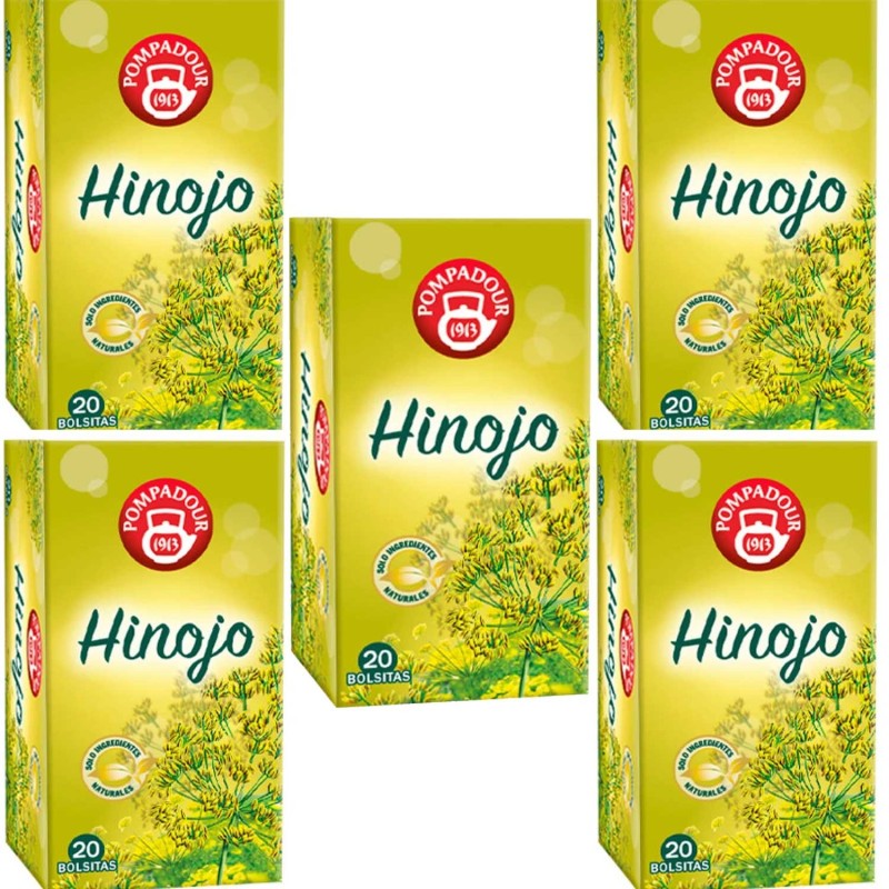 5 cajas de Infusión Hinojo Pompadour. 20 unidades 8412900401122