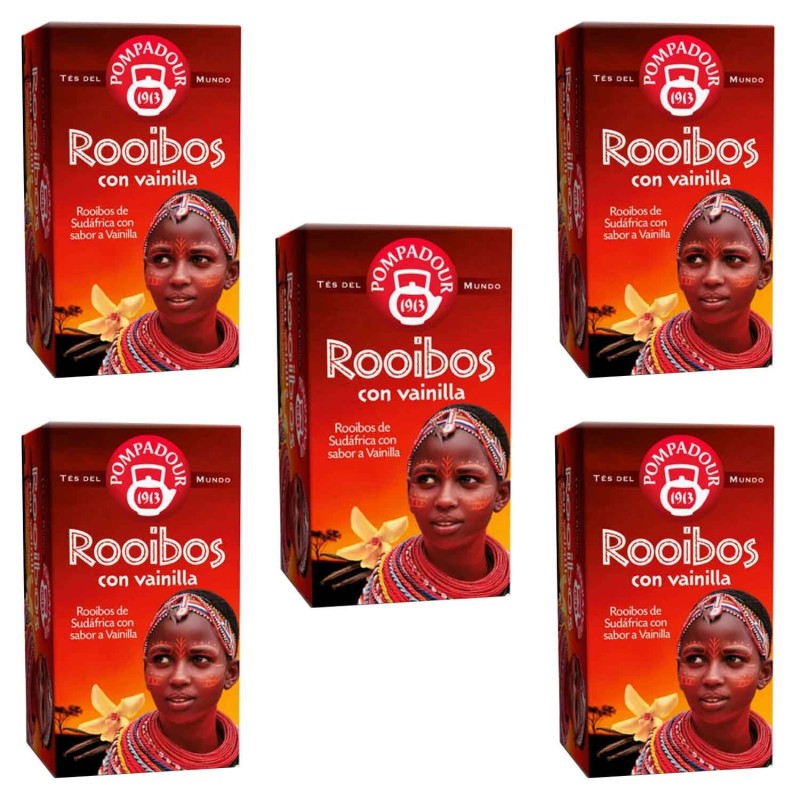 5 cajas de Rooibos con Vainilla Pompadour. 20 infusiones 8412900401009