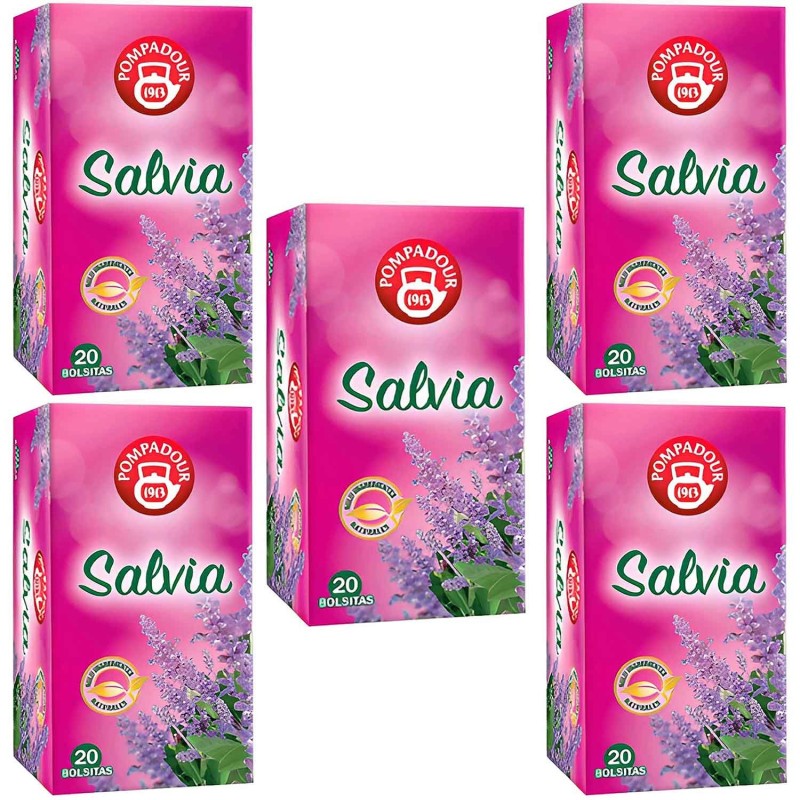 5 cajas de Salvia Pompadour 20 infusiones 8412900401238