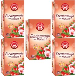 5 cajas de  Escaramujo con Hibisco Pompadour 20 infusiones 8412900401146