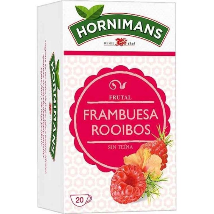 5 cajas de Infusiónes de frambuesa rooibos 20 bolsitas Hornimans 8410091103634