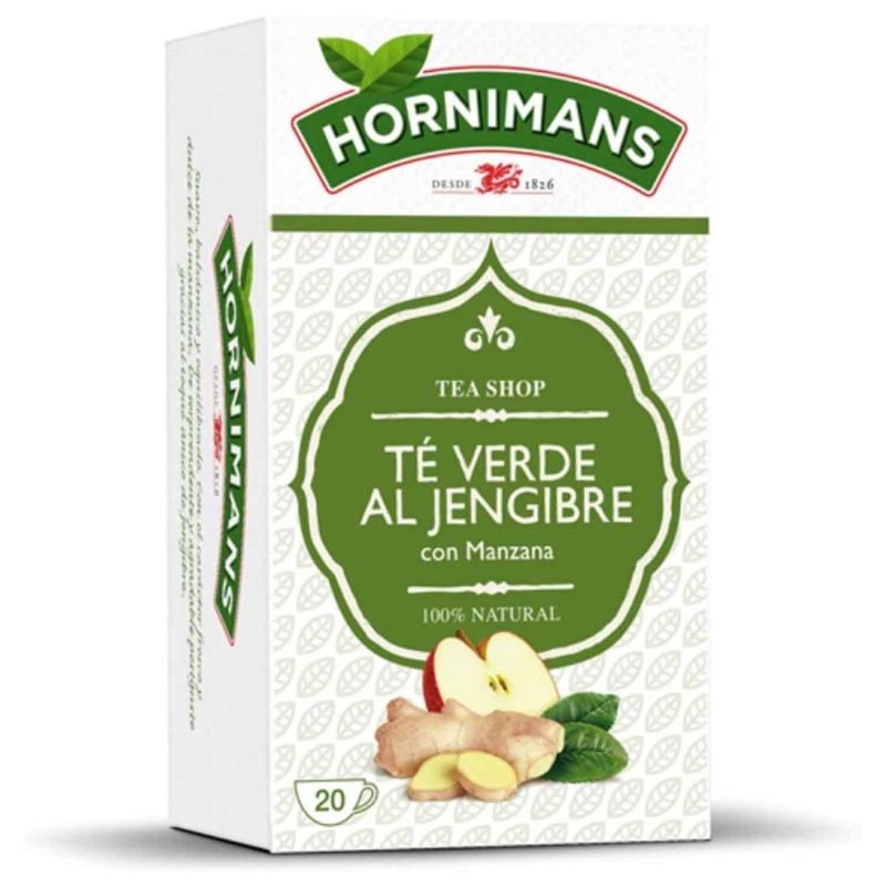 5 cajas de Té Verde al Jengibre con Manzana, Hornimans 20 bolsitas 8410091069435