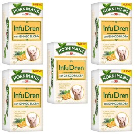 5 cajas de  Dren con Ginkgo Biloba Hornimans 20 infusiones 8410091104488