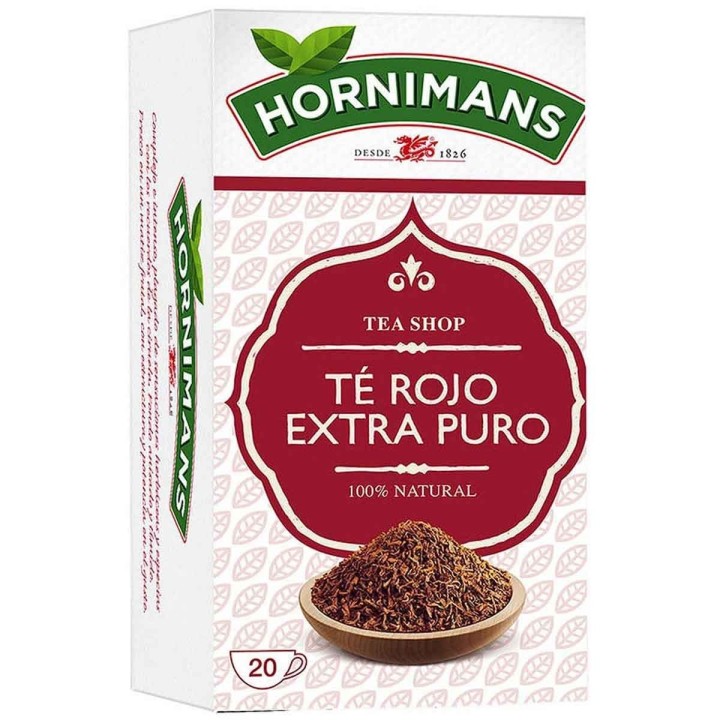 5 cajas de  Té Rojo Extra Puro Hornimans