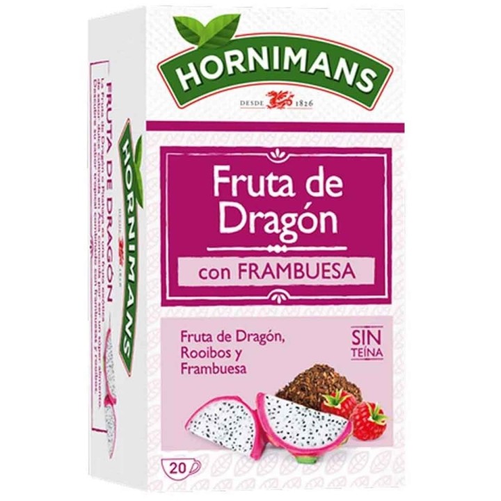 5 cajas de Fruta de Dragón, Rooibos y frambuesa sin teína Hornimans 20 sobres 8410091074279