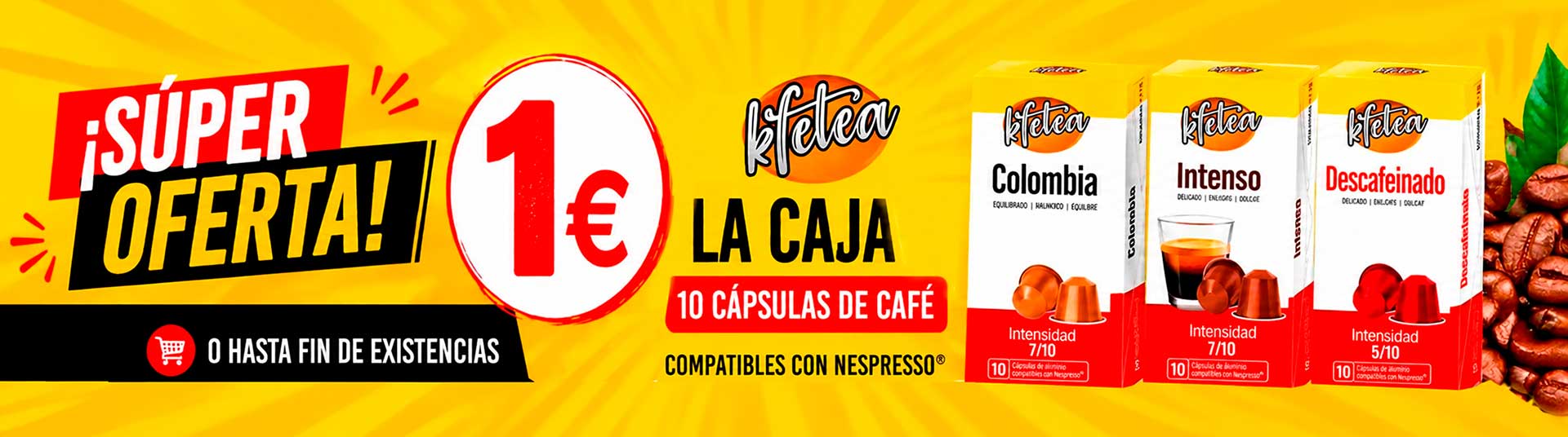Kfetea Nespresso a 1 € la caja de 10 cápsulas