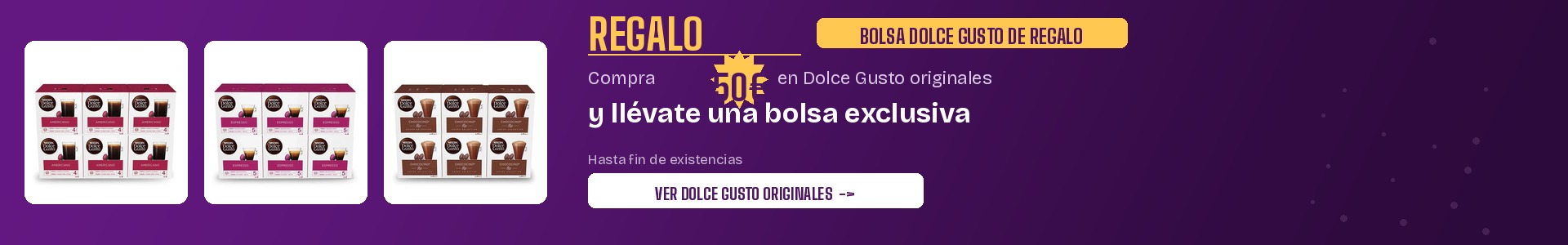 Regalo Bolsa Dolce Gusto en compras de 50 euros en originales